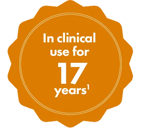 In clinical use for 17 years1