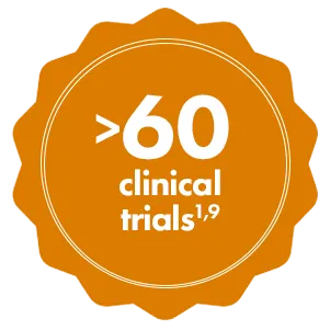 >60 clinical trials